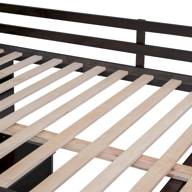 Letto a soppalco Full con cassetti, scrivania e guardaroba