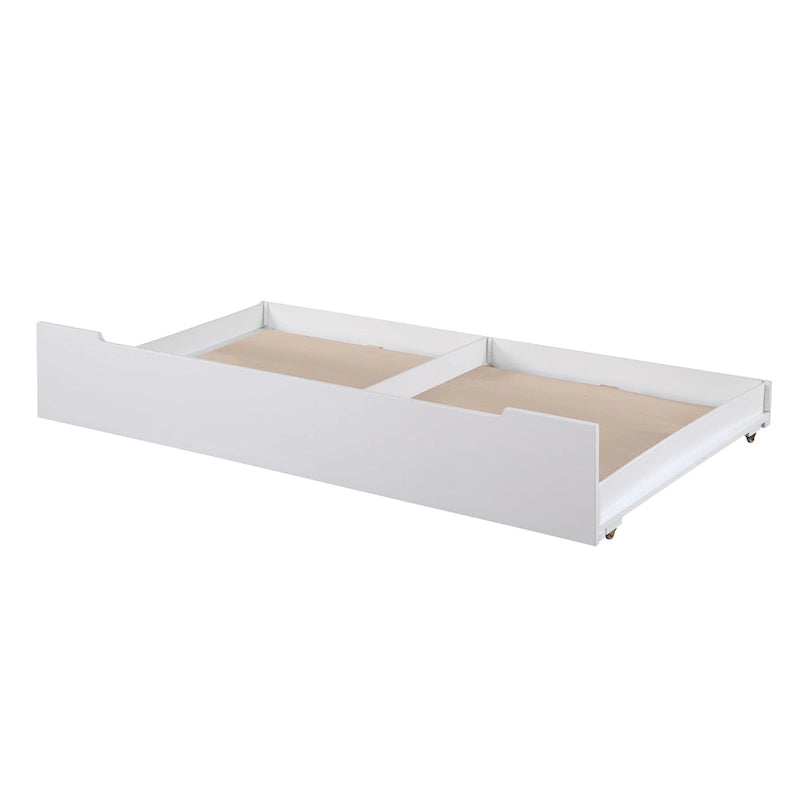 Wood Twin Size Tent Bed with Trundle, Storage Minimalist Design, Space-Saving, for Kids' Room