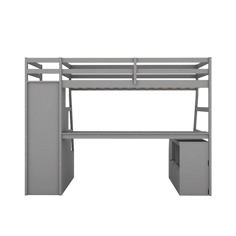 Twin Pine Loft Bed with Desk and Storage