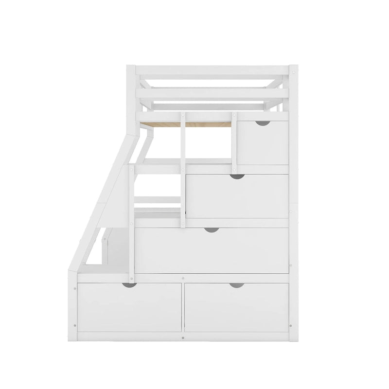 Hochbett aus Kiefernholz in Twin-Größe mit Schreibtisch und Stauraum